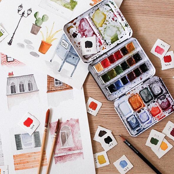 May & Berry SCHMINCKE Aquarellkasten Urban Watercolor Journey - Stifteliebe