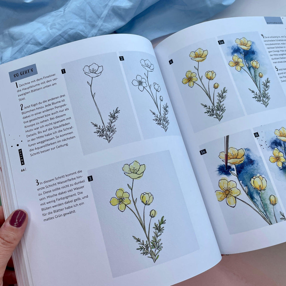 Buch Watercolor Florale Motive - Stifteliebe