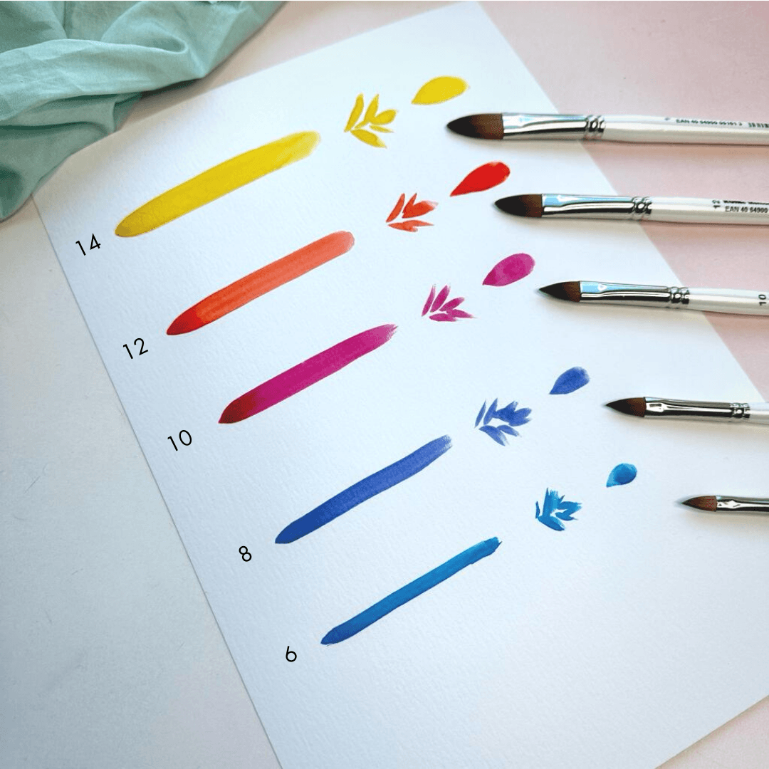 Katzenzungenpinsel verschiedene Größen - Stifteliebe