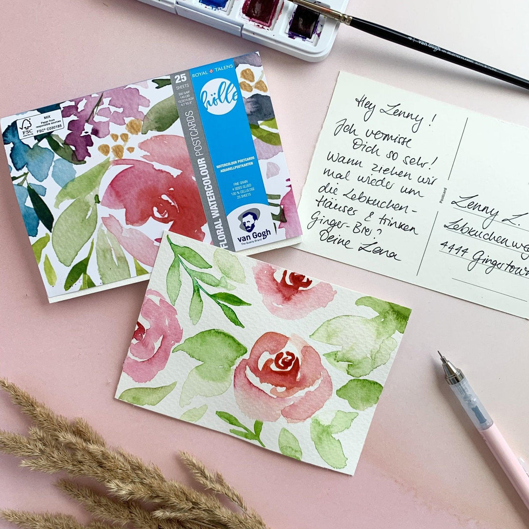 Frau Hölle Floral Watercolour Papier Postkartenformat - Stifteliebe