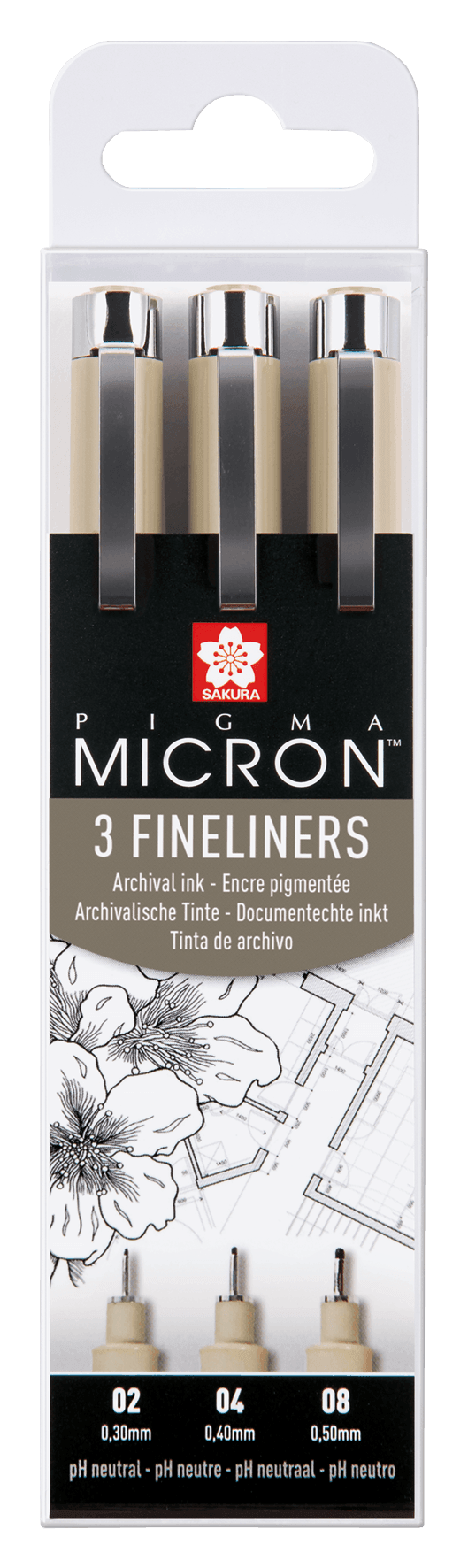 Pigma Micron 3er Set Schwarz - Stifteliebe